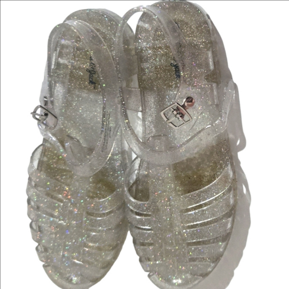 Glittery Jelly Sparkle Sandals Big Girls Size 4